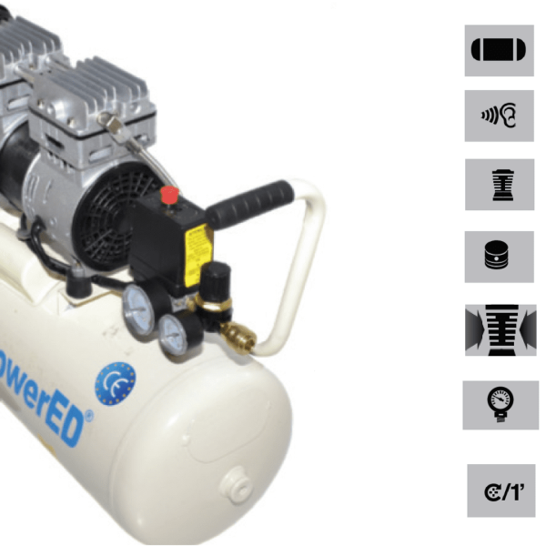 Compressor de Ar Silencioso 24L 1.0HP-ED-230105