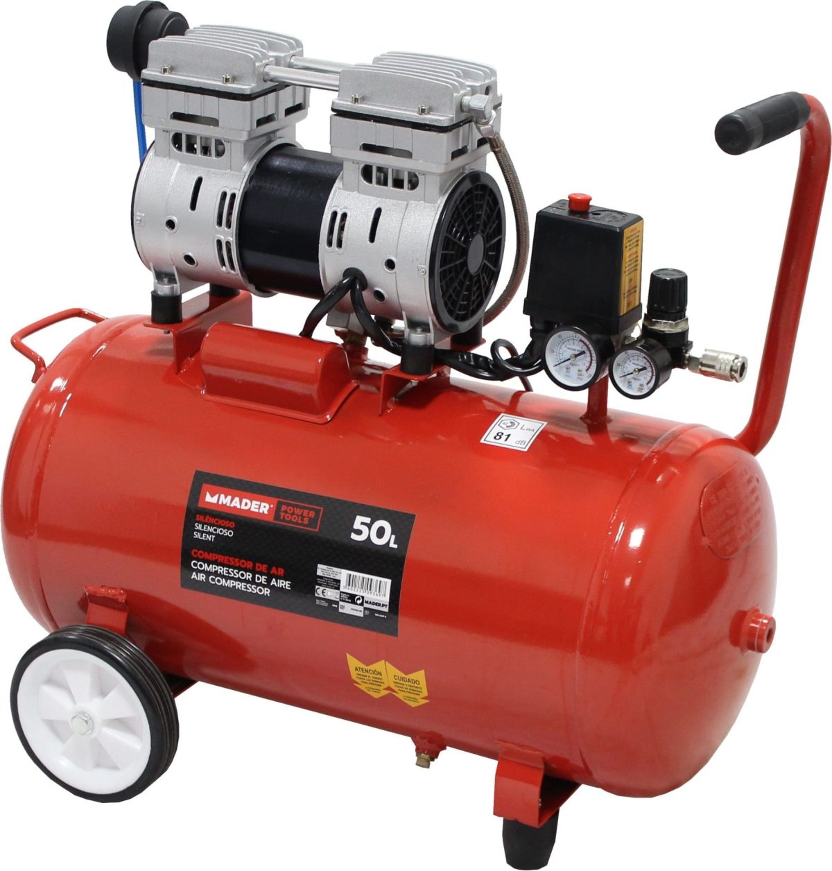 Compressor de Ar Silencioso 50L 1HP-MPT-09369