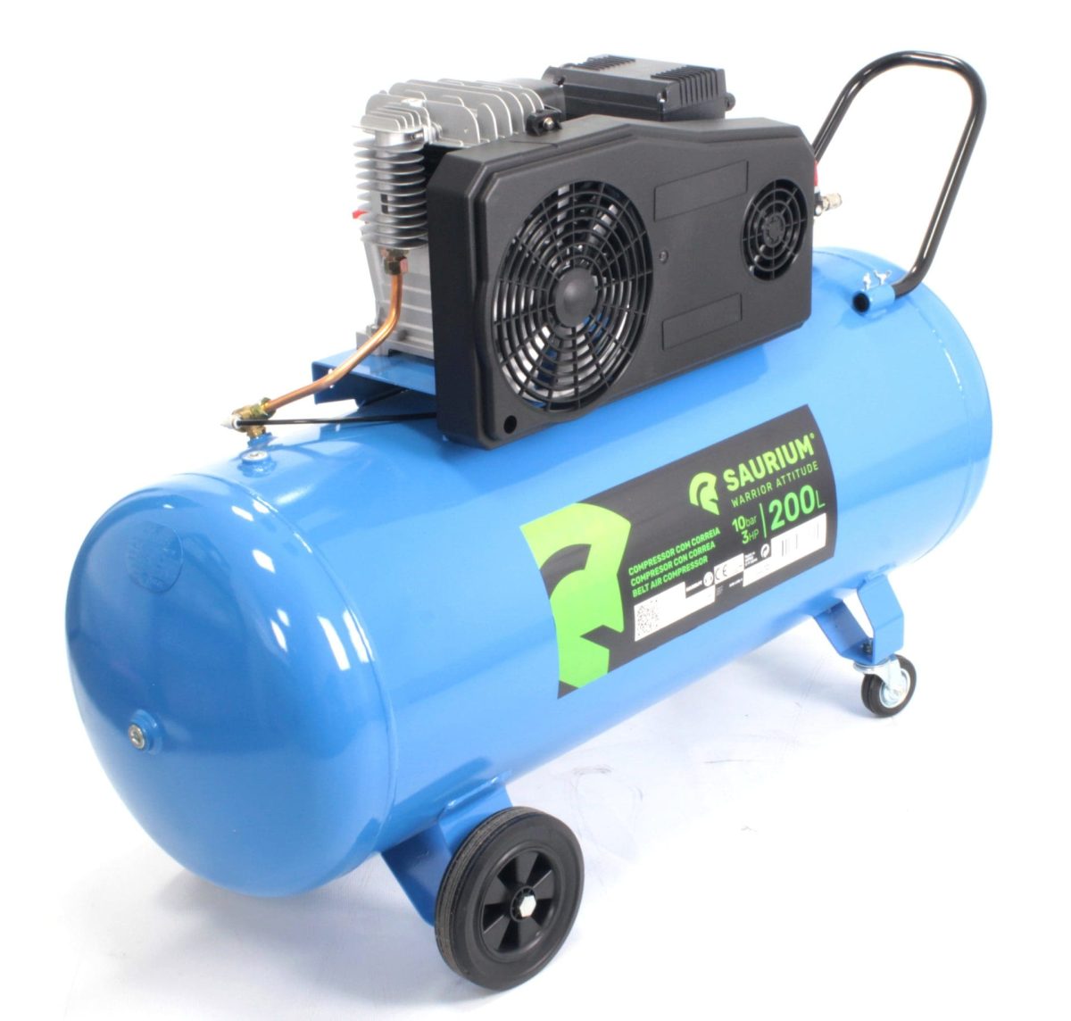 Compressor de Ar 200L, 3HP, 10Bar - SAURIUM